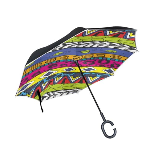 Tier Pflanze Blume Invertierter Regenschirm UV-Schutz Winddichter Umbrella Invertiert Schirm Kompakt Umkehren Schirme für Auto Jungen Mädchen Reise Strand Frauen von KAAVIYO