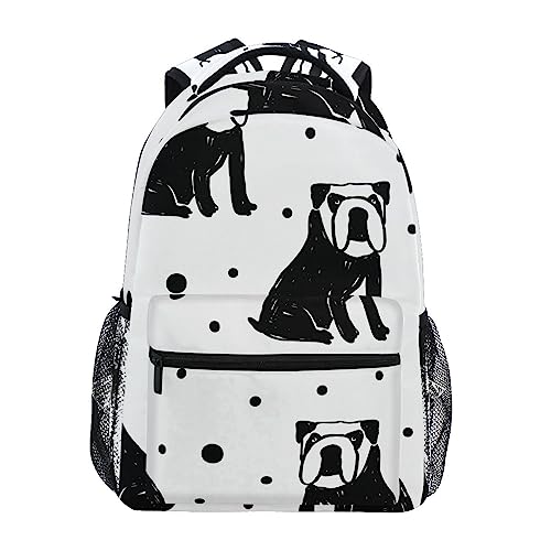 Tupfen Cartoon Mops Hund Schulter Student Rucksacks Bookbags Kinderrucksack Büchertasche Rucksäcke für Teen Mädchen Jungs von KAAVIYO