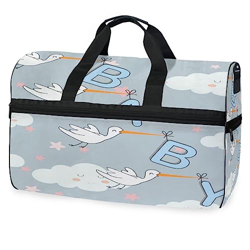 Vogelbaby Wolke Süß Sporttasche Badetasche mit Schuhfach Reisetaschen Handtasche für Reisen Frauen Mädchen Männer von KAAVIYO