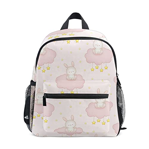 Wolken Sterne Süßer Hase Kleinkind Rucksack Kinder Leichtgewicht Büchertasche Vorschule Schülerrucksack für 2-7 Jahre die Reise Mädchen Jungs von KAAVIYO