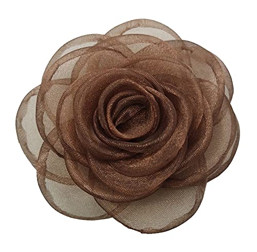 KABELIF Damen Blume Haarspange, Blume Haarklammer, Blume Haarclip Haarschmuck, Rose Broschen Ansteckblume, Blume Corsage für Hochzeit Bankett Party (Kaffee) von KABELIF