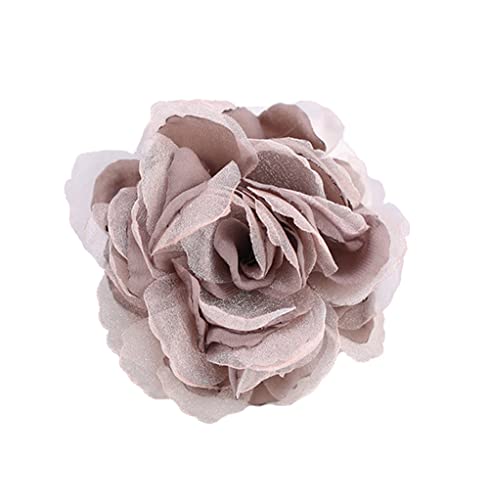 KABELIF Damen Rose Blume Brosche,Blume Ansteckblume, Blume Haarspange, Haarclip Blume, Rosen Haarnadeln Haarblume Haarblüte Haarschmuck 8CM(Dunkelpink) von KABELIF