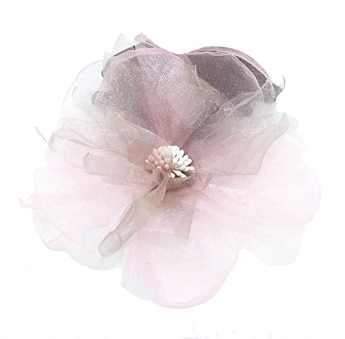 KABELIF Damen Spitze Blume Brosche, Blume Ansteckblume, Blume Haarspange, Haarclip Blume, Blumen Haarnadeln Haarblume Haarblüte Haarschmuck (Pink) von KABELIF