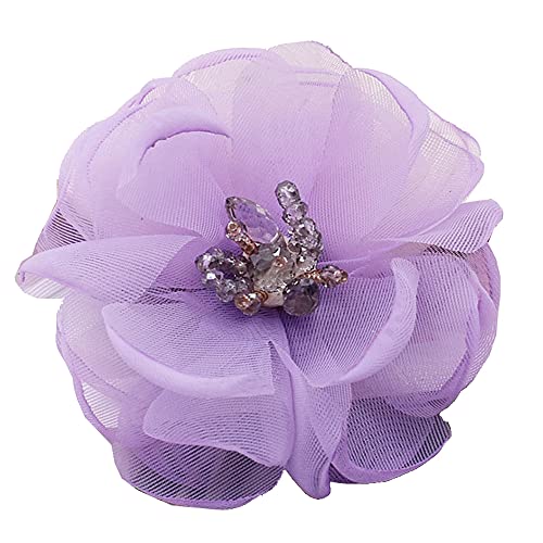 KABELIFE Blume Brosche Ansteckblume Blume Haarklammer Haarclip Haarspange Haarblume Haarblüte Haarschmuck für Hochzeit Party Dekoration (Helllila) von Kabelife