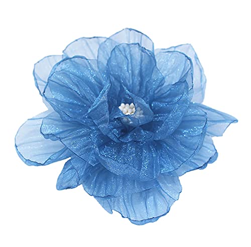 KABELIFE Elegante Damen Accessoires Blumen Haarklammer Haarblume Haarspange Haarschmuck Pfingstrose Broschen Ansteckblume viele Farben (Blau) von Kabelife