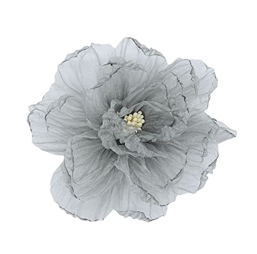 KABELIFE Elegante Damen Accessoires Blumen Haarklammer Haarblume Haarspange Haarschmuck Pfingstrose Broschen Ansteckblume viele Farben (Grau) von Kabelife