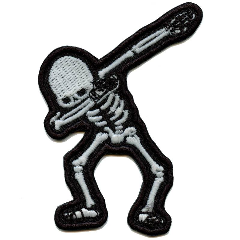 Tupfen Skelett Glow in The Dark Patch Halloween Aufbügler Gestickt Aa7 von KADLLC
