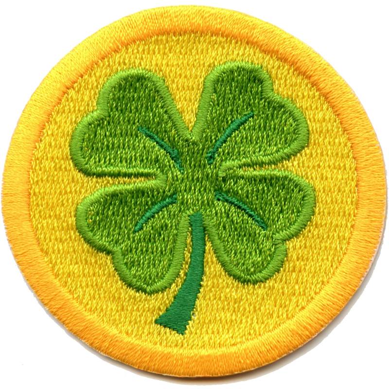 Vierblättriges Kleeblatt Abzeichen Patch Lucky Wilderness Scout Schärpe Aufbügler Gestickt Aa3 von KADLLC