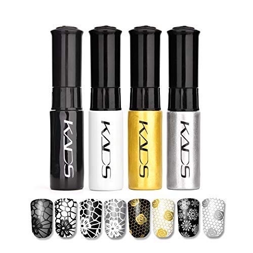 KADS 4 Stück/Set 10 ml Nail Art Stamping Polish Nail Art Maniküre Lack Beauty Nail Art Dekoration Werkzeuge (2) von KADS