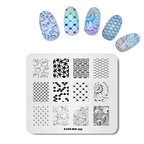 KADS 4 StückNeue Designs Nail Stamping Teller Edelstahl Nail Art Stempel Vorlage Manicure Nail Tools von KADS