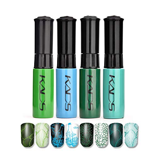 KADS 4-teiliges Set mit 10 ml Nagelkunst-Stempel-Lack für Nagelkunst, Maniküre, Nagelkunst, Dekoration, Werkzeuge (6) von KADS