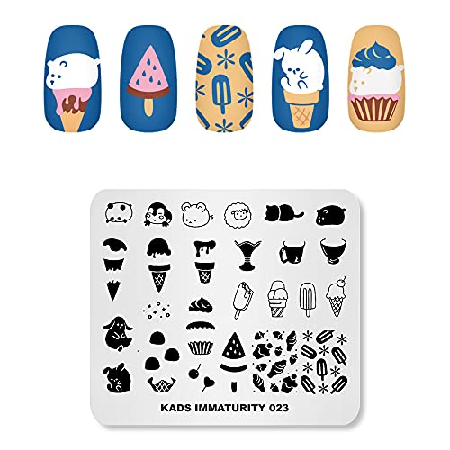 KADS Nail Art Stempel Vorlage der Unreife Niedliches Design Bildplatte Stamping Platte für Nail Art DIY Werkzeug für Maniküre Eis (IM023) von KADS