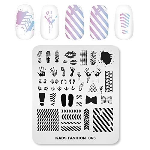 KADS Nail Art Stamping Plates Set Handabdruck Fußabdruck Bild Vorlage Schablonen Muster mit Stempelplatten Halter Fall Organizer (FA063) von KADS