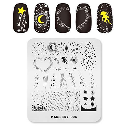 KADS Nail Art Stamping Platten Set Bild Vorlage Schablonen Meteor Muster mit Stempelplatten Halter Case Organizer (SK004) von KADS