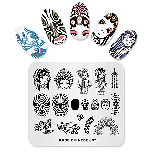 KADS Nail Stamping Platte Chinesische Art Nail art Stempel Vorlage DIY Bild Vorlage Maniküre Stamp Platte Schablone Werkzeuge (CN007) von KADS