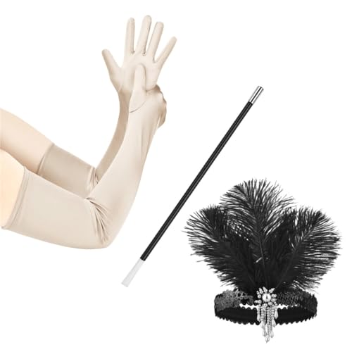 1920er Jahre Flapper Party Kostüm Zubehör Frauen Kopfbedeckung Stirnband Handschuhe von KADSXIYA