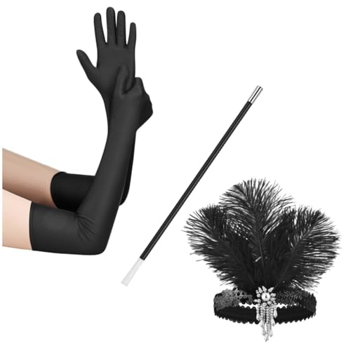 1920er Jahre Flapper Party Kostüm Zubehör Frauen Kopfbedeckung Stirnband Handschuhe von KADSXIYA