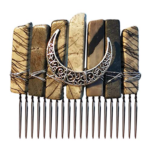 Boho for Raw Crystal Quarz Tiara Haarkamm Antiker Mond Schmuck Wdding-Haarnadel von KADSXIYA