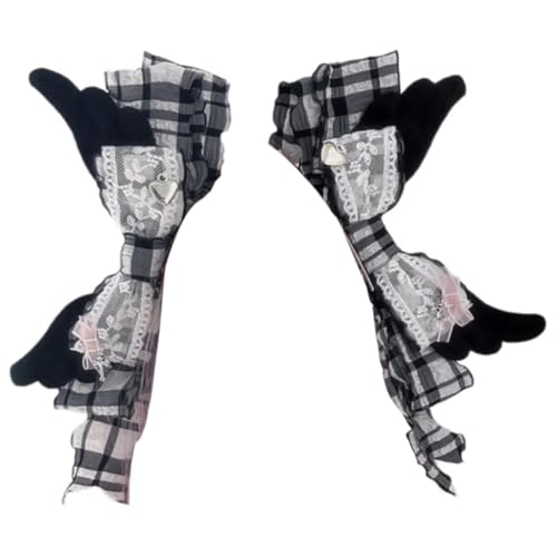 Flache Haarspange für Mädchen, Flügelspitze, Schleifen, schwarz, Balletcore für Frauen und Mädchen von KADSXIYA