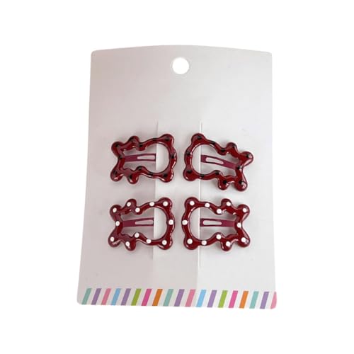 Flache Haarspange für Mädchen, schöne gepunktete karminrote Haarnadel für Frauen und Mädchen von KADSXIYA