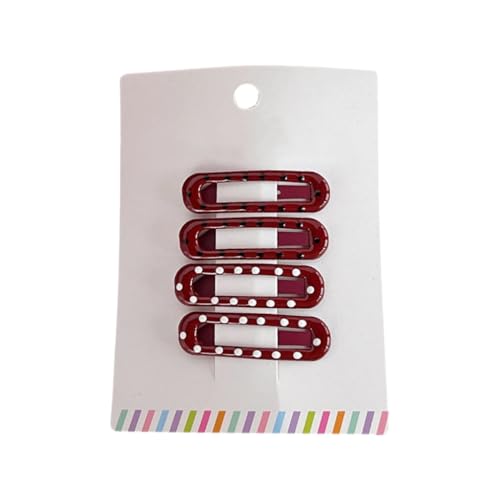 Flache Haarspange für Mädchen, schöne gepunktete karminrote Haarnadel für Frauen und Mädchen von KADSXIYA