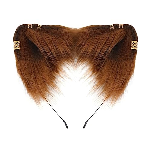 Haarreif für Erwachsene, Cartoon-Katzenohr-Form, mit goldfarbenen Ohren, Halloween-Haarreif von KADSXIYA