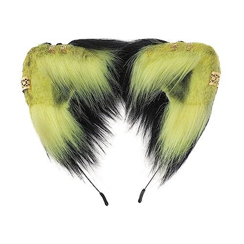 Haarreif für Erwachsene, Cartoon-Katzenohr-Form, mit goldfarbenen Ohren, Halloween-Haarreif von KADSXIYA