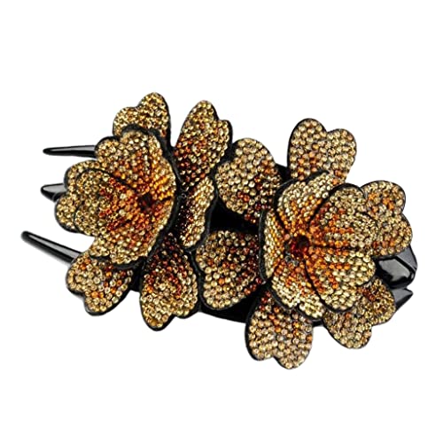 Haarspange in Blumenform mit Strass, für Mädchen und Frauen, glänzende Haarspange von KADSXIYA