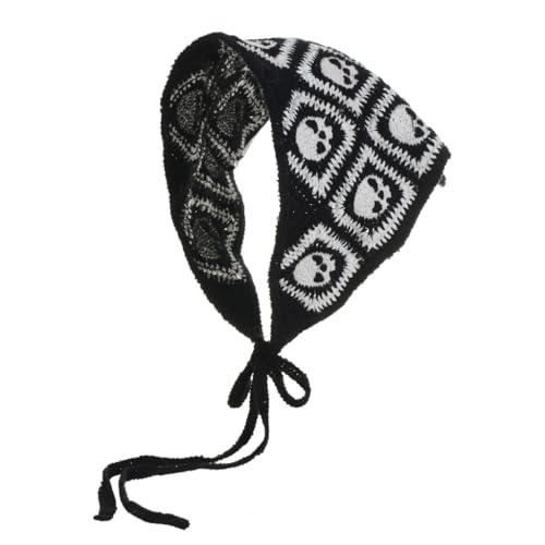 KADSXIYA Einzigartiges Skelett-Stirnband, gestrickt, Kopftuch, Haartuch, Handarbeit von KADSXIYA