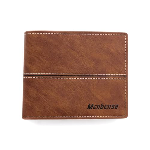 KADSXIYA Elegante Herren PU Geldbörse Kurze Faltbare Münzbörse Große Kapazität Slim Wallets, Helles Braun von KADSXIYA