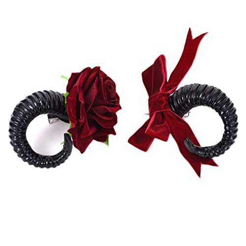KADSXIYA Gothic Haarspange Cosplay Schafhorn für Kopfbedeckung Horn Haarspange Zubehör von KADSXIYA