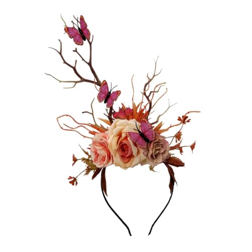KADSXIYA Gothic Kopfschmuck Blume Haarreifen Schmetterling Zweig Kopfbedeckung für Live-Show KADSXIYA Gothic Kopfschmuck Blume Haarreifen Schmetterling Zweig Kopfbedeckung für Live-Show von KADSXIYA