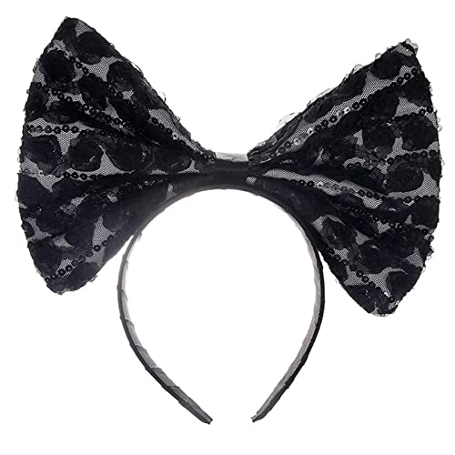 KADSXIYA Haarreif mit Spitze, Rose, Schleife, breite Krempe, Haarschmuck, passend zu allen Anlässen von KADSXIYA