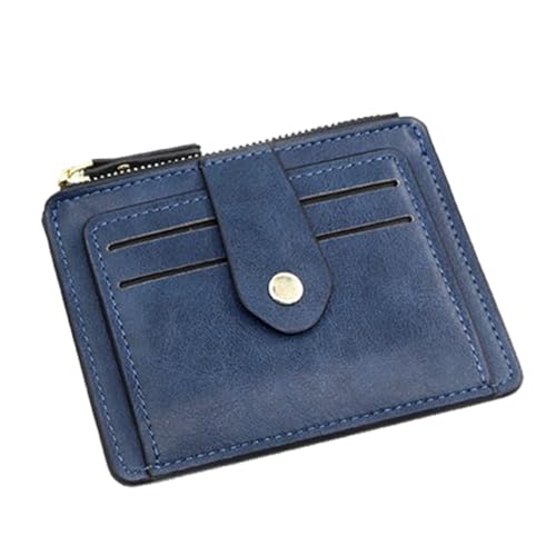 KADSXIYA Herren Slim Wallet mit Münzfach und Kreditkartenfächern PU Leder Geldbörse, Blau von KADSXIYA