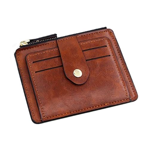 KADSXIYA Herren Slim Wallet mit Münzfach und Kreditkartenfächern PU Leder Geldbörse, Braun von KADSXIYA