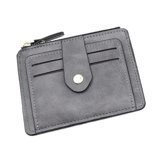KADSXIYA Herren Slim Wallet mit Münzfach und Kreditkartenfächern PU Leder Geldbörse, Grau von KADSXIYA