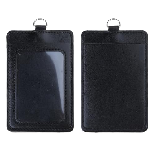 KADSXIYA Kartenhalter aus PU-Leder für Arbeit und Schule, multifunktionaler Buskarten-Organizer, Schwarz von KADSXIYA