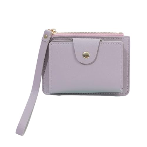 KADSXIYA Mini-Geldbörse mit Reißverschluss für Damen, Clutch, tragbar, mehrere Fächer, Kleingeldbörse, Violett von KADSXIYA