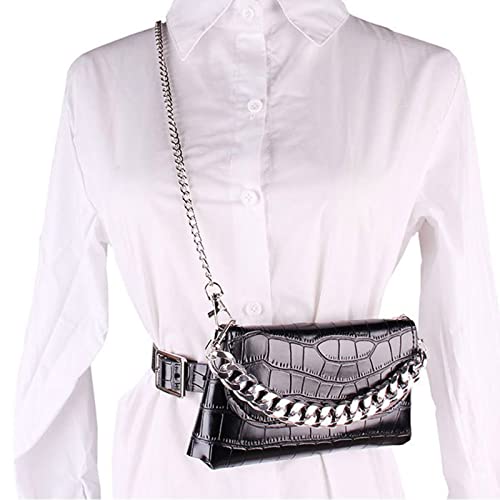 KADSXIYA Modische Damen-Gürteltasche, schwarz, Schultertasche, Hüfttasche, Kunstleder, lässige Geldbörse, Krokodilmuster bl, As derailed discription von KADSXIYA