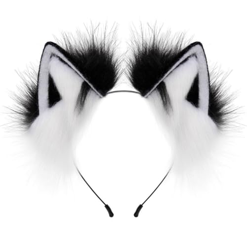 KADSXIYA Niedliche Füchse Ohr Stirnbänder Plüsch Haarbänder Musik Festivals Halloween Haarband von KADSXIYA