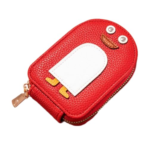 KADSXIYA Niedlicher Kartenhalter aus PU-Leder mit mehreren Fächern für den täglichen Gebrauch, Reisen und Arbeit, Rot/Ausflug, einfarbig (Getaway Solids) von KADSXIYA