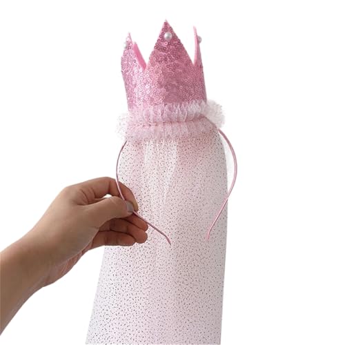 KADSXIYA Prinzessin Stirnband Schleier Geburtstag Party Kronen Geburtstag Krone Prinzessin Kronen von KADSXIYA