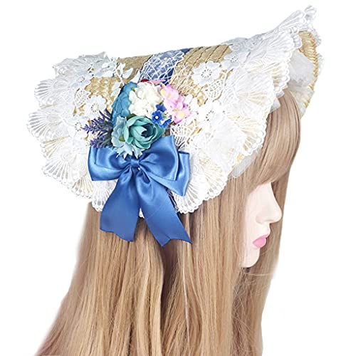 KADSXIYA Süße Strohkappe, Schleife, Haarband, Kopfschmuck, Lolita, Dienstmädchen, Gothic-Kopfbedeckung KADSXIYA Süße Strohkappe, Schleife, Haarband, Kopfschmuck, Lolita, Dienstmädchen, Gothic-Kopfbedeckung von KADSXIYA