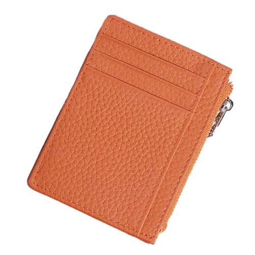 KADSXIYA Tragbares Kartenetui mit Lizenzfach und Münzfach, schlanke Brieftasche, ideal für Herren, Orange/Abendrot im Zickzackmuster (Sunset Chevron) von KADSXIYA
