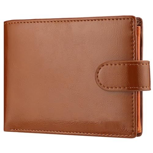 KADSXIYA Vintage Herren Leder Kurze Geldbörse mit mehreren Kartenfächern und Münzfach, Braun von KADSXIYA