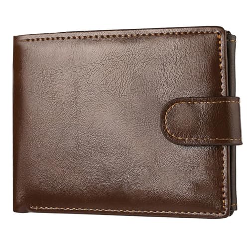 KADSXIYA Vintage Herren Leder Kurze Geldbörse mit mehreren Kartenfächern und Münzfach, Dunkelbraun von KADSXIYA