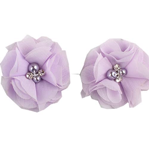 Krokodil-Haarspangen, Chiffon-Blume mit Kristallperlen, Haarspangen für Damen von KADSXIYA