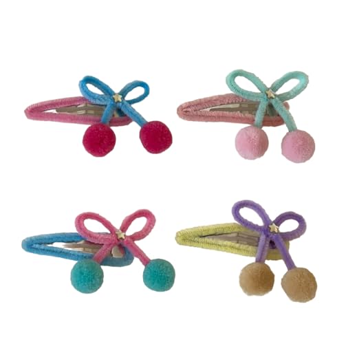 Plüsch-Haarspangen mit Kirschschleife für Mädchen, Cartoon-Haarspangen, Haarspangen, Kopfbedeckung von KADSXIYA