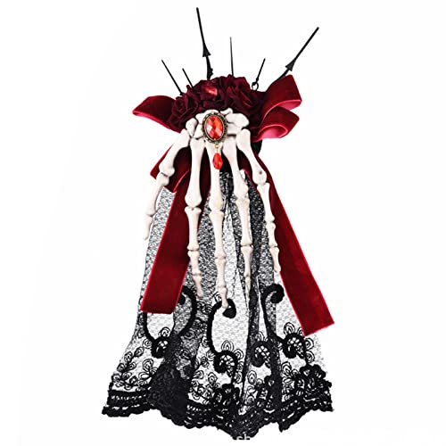Punk Rose Skelett Form Haarspange Brosche Kopfschmuck Festival Haarspange für Frauen von KADSXIYA