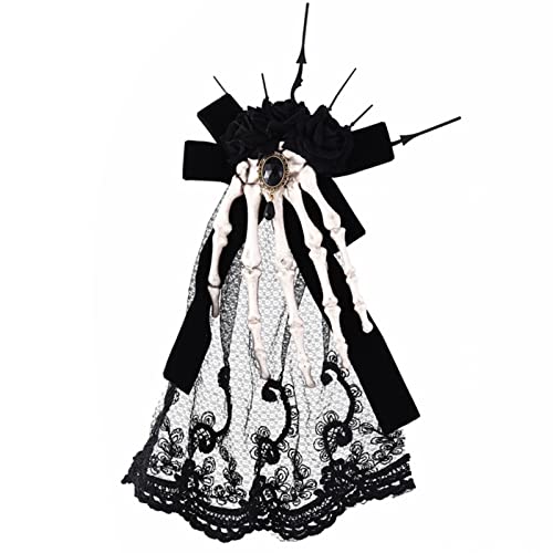 Punk Rose Skelett Form Haarspange Brosche Kopfschmuck Festival Haarspange für Frauen von KADSXIYA